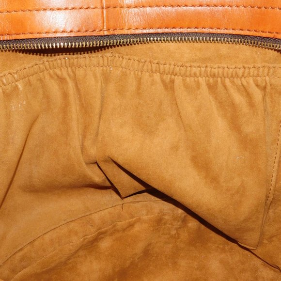 Patricia Nash Emiliano Med Rust Leather Tote Bag Woven With Tassels Purse - Picture 14 of 16